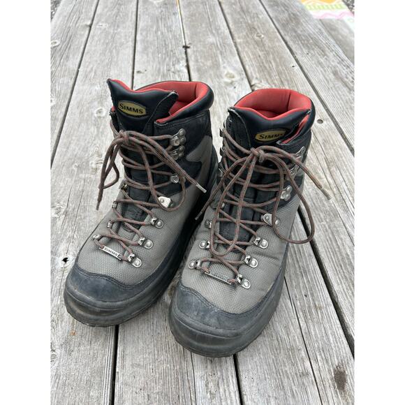 Simms men’s g4 fly fishing wading vibram sole boots size 9 euro 42 river wade main image 3